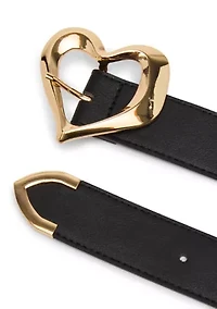 Asymmetric Heart Buckle Belt - 32mm