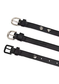 Polyurethane Pants + Heart Stud Black Out Bucket - Fully Perforated Belt Set
