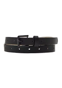 Polyurethane Pants + Heart Stud Black Out Bucket - Fully Perforated Belt Set