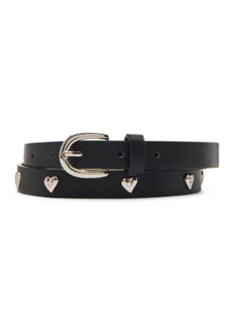 Polyurethane Pants + Heart Stud Black Out Bucket - Fully Perforated Belt Set