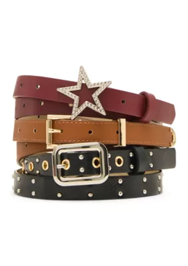 Star Buckle + Crinkle Polyurethane Keeper Belt Set