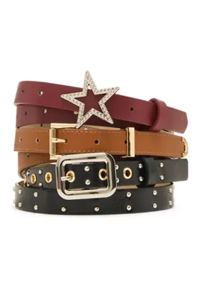 Star Buckle + Crinkle Polyurethane Keeper Belt Set