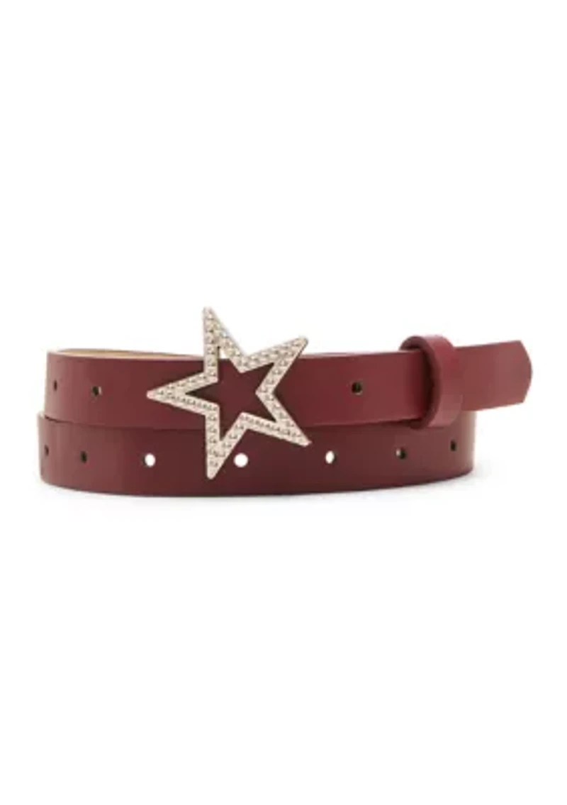 Star Buckle + Crinkle Polyurethane Keeper Belt Set