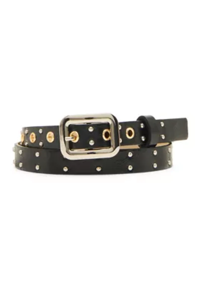 Star Buckle + Crinkle Polyurethane Keeper Belt Set