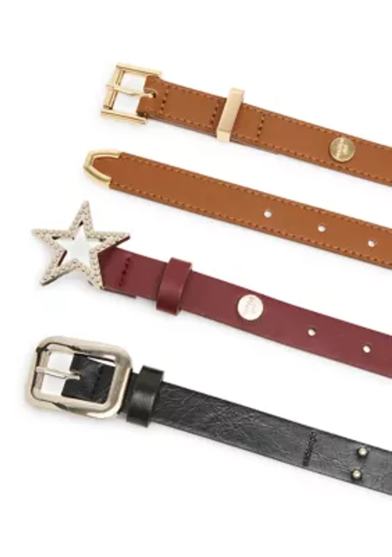 Star Buckle + Crinkle Polyurethane Keeper Belt Set