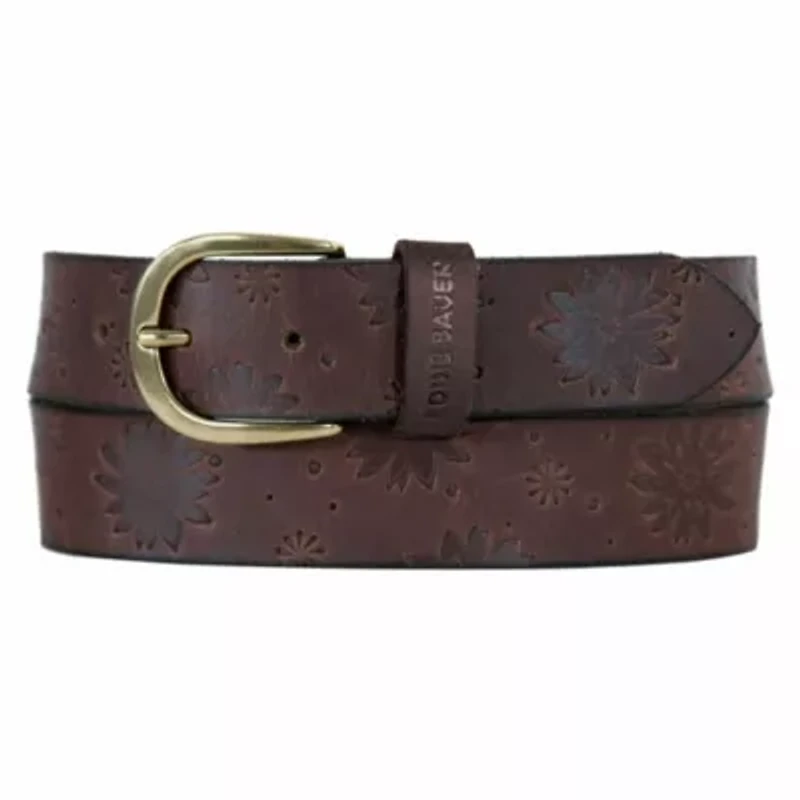 Floral Tooled Leather Belt