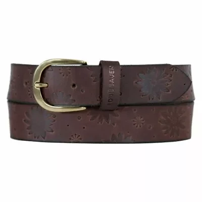 Floral Tooled Leather Belt