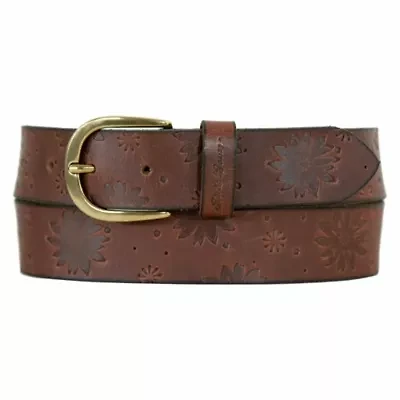 Floral Tooled Leather Belt