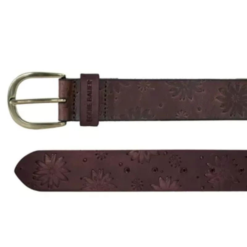 Floral Tooled Leather Belt