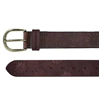 Floral Tooled Leather Belt