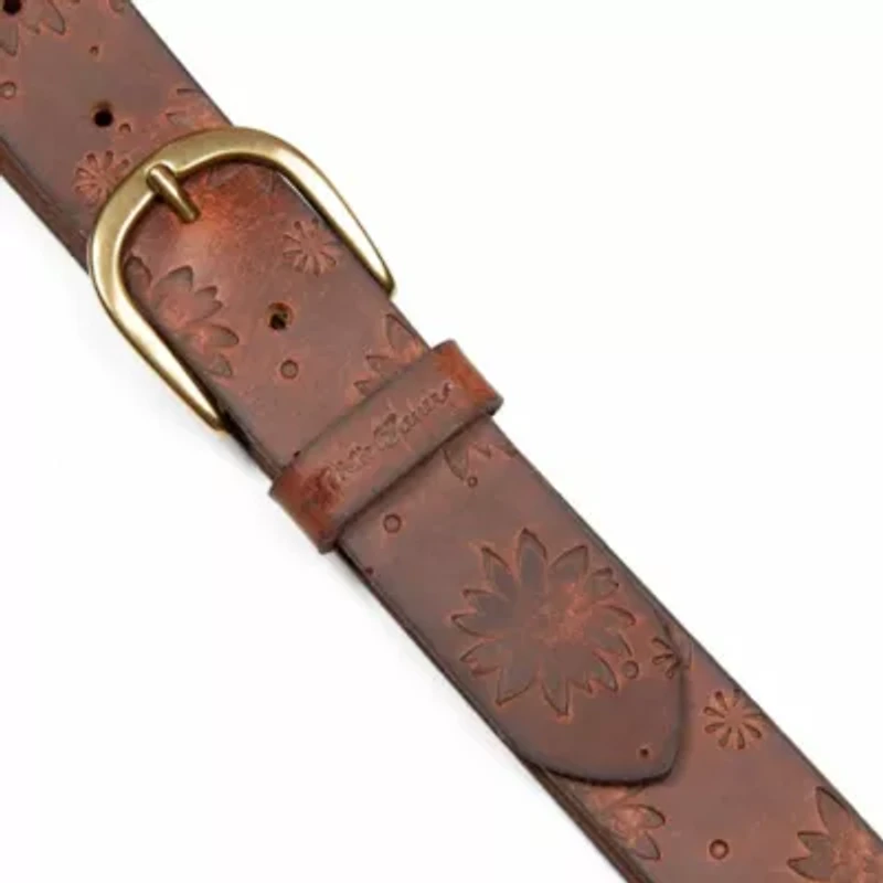 Floral Tooled Leather Belt