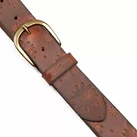Floral Tooled Leather Belt