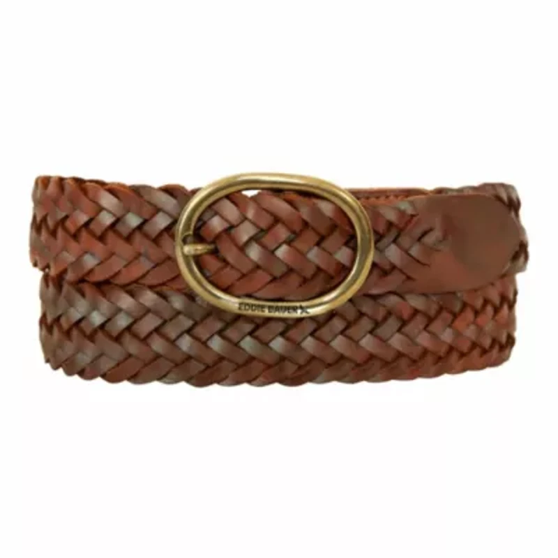 Center Bar Woven Leather Belt