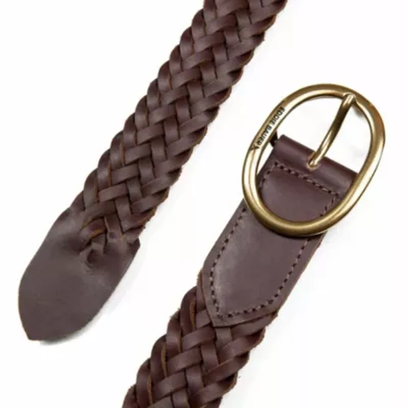 Center Bar Woven Leather Belt