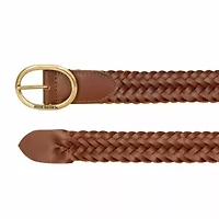 Center Bar Woven Leather Belt
