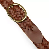 Center Bar Woven Leather Belt