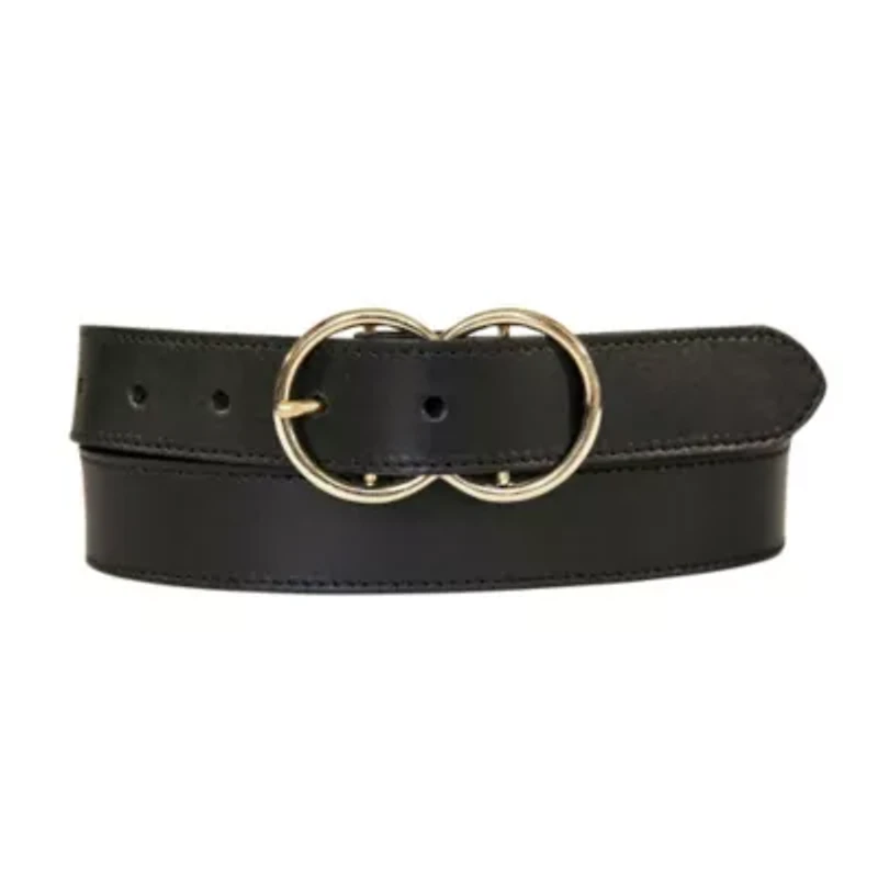 Leather Belt with Double Ring Buckle