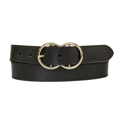 Leather Belt with Double Ring Buckle