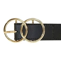Leather Belt with Double Ring Buckle