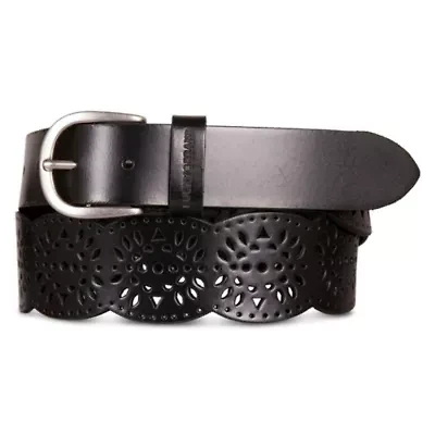 Tapered Perforated Leather Belt