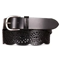 Tapered Perforated Leather Belt