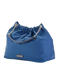 Saffiano Leather Trim Hobo Tote