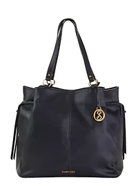 Distressed Faux Leather Tote 