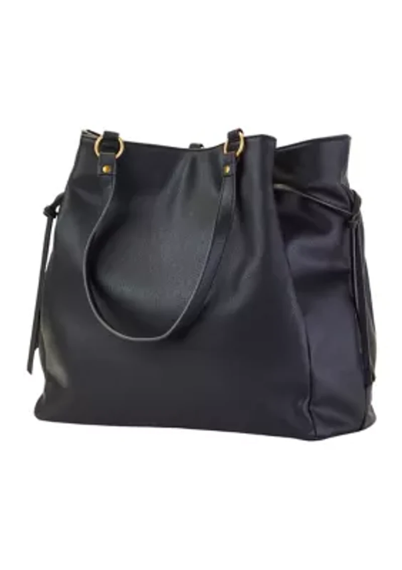Distressed Faux Leather Tote 