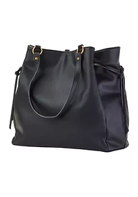 Distressed Faux Leather Tote 