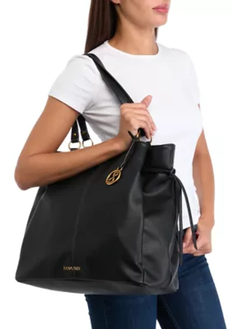 Distressed Faux Leather Tote 