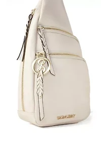 Distressed Polyurethane Sling Bag