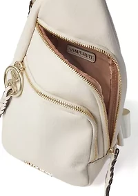 Distressed Polyurethane Sling Bag