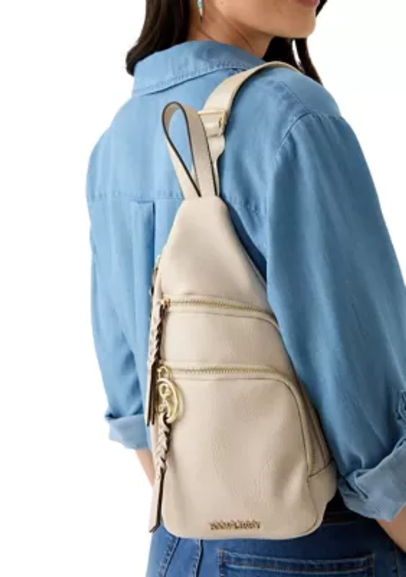 Distressed Polyurethane Sling Bag