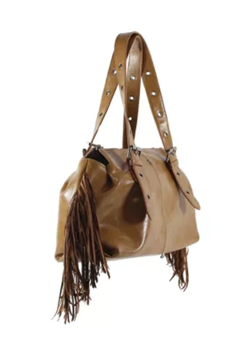 Farrah Vegan Fringe Satchel Bag