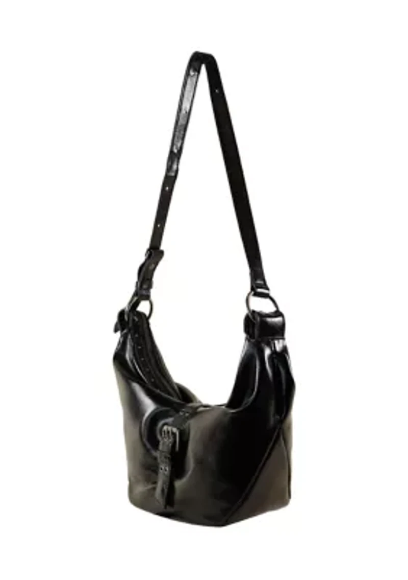 Farrah Studded Buckle Shoulder Bag