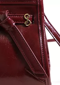 Onyx Belted Crackle Shoulder Bag 