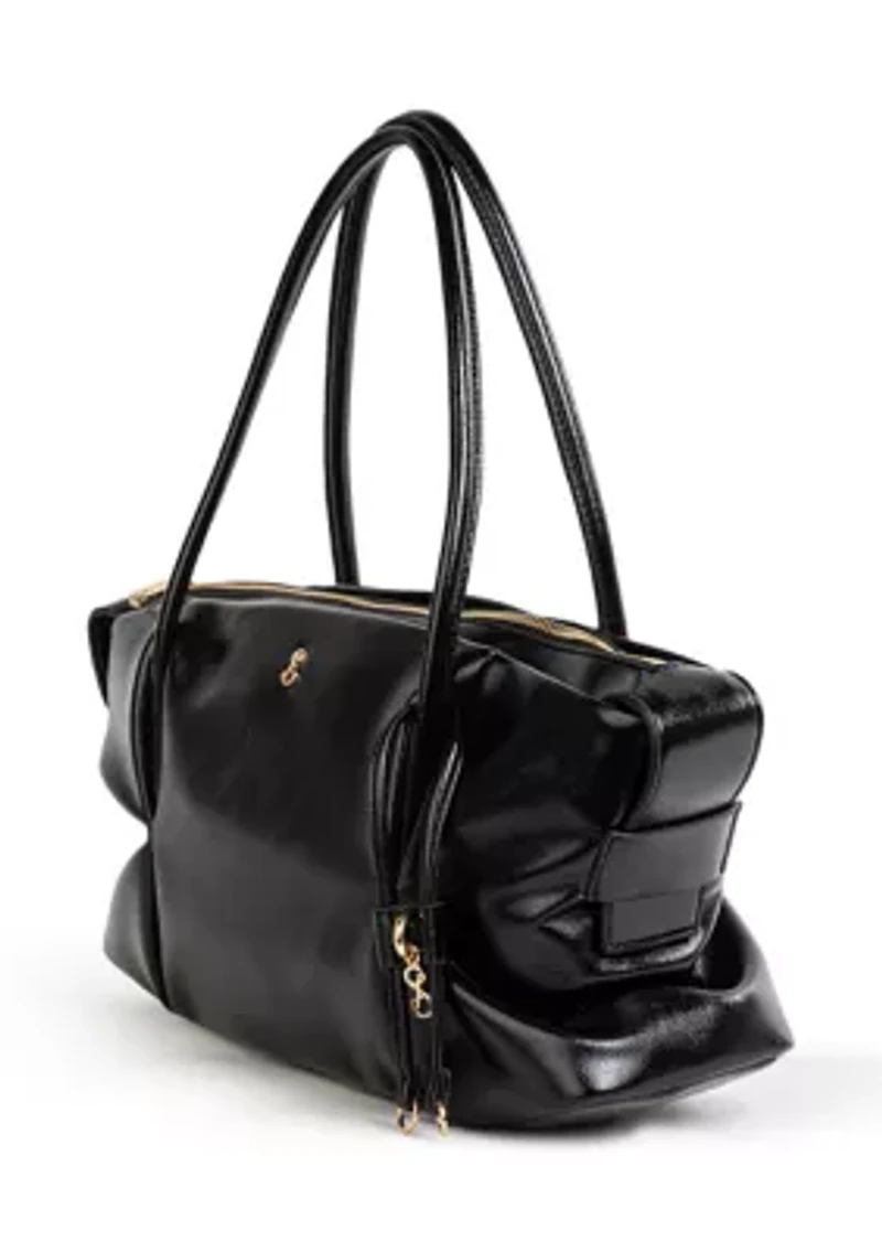 Perris High Shine Crinkle Medium Satchel