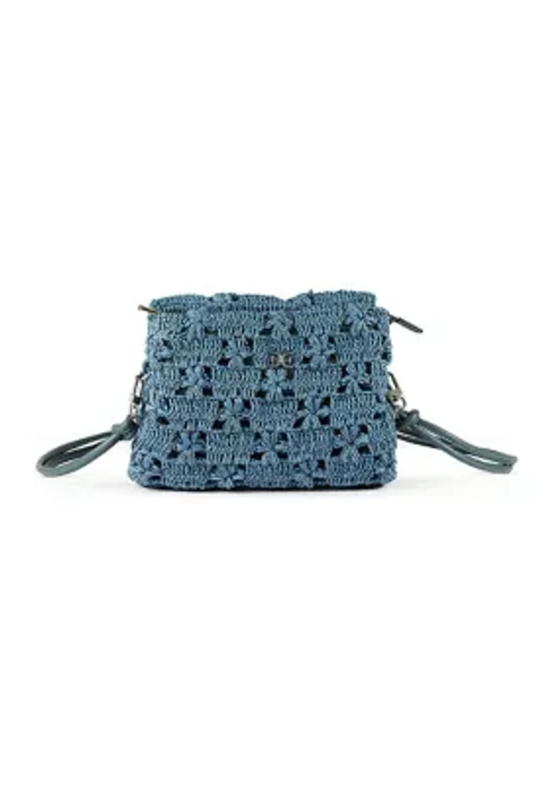 Layla Floral Raffia Shoulder Bag Clutch
