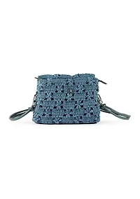 Layla Floral Raffia Shoulder Bag Clutch