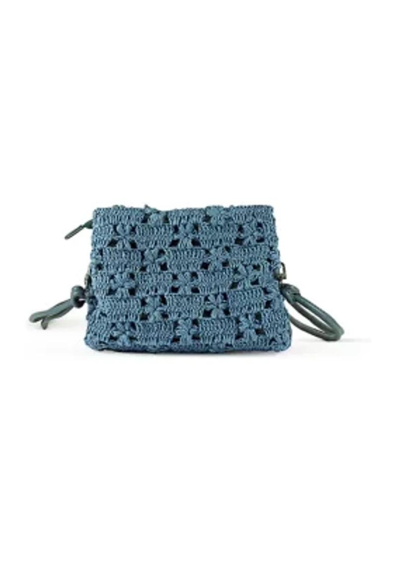 Layla Floral Raffia Shoulder Bag Clutch