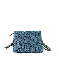 Layla Floral Raffia Shoulder Bag Clutch