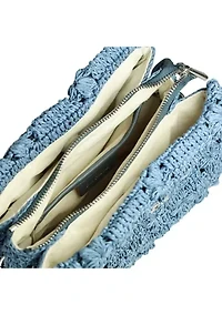 Layla Floral Raffia Shoulder Bag Clutch
