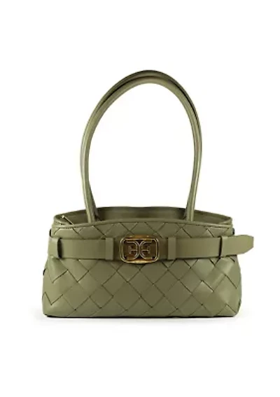 Cleo Woven Satchel Bag