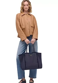 Irina Denim Large Reversible Tote Bag with Pouch