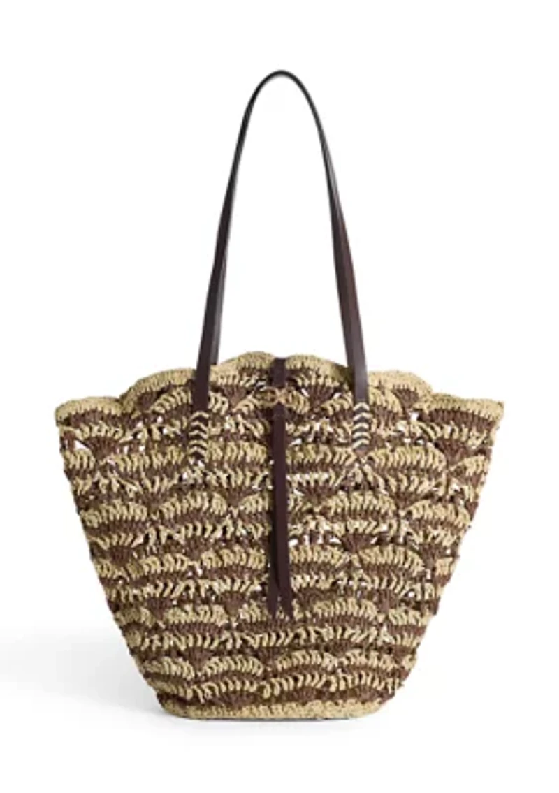 Layla Natural Raffia Tote Bag