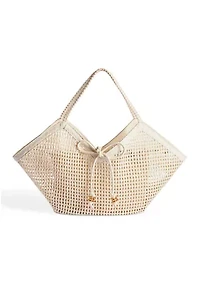 Marcie Raffia Open Weave Tote