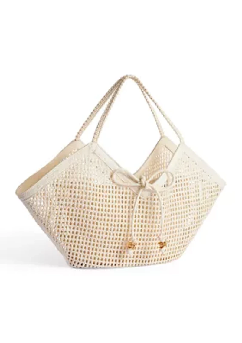 Marcie Raffia Open Weave Tote