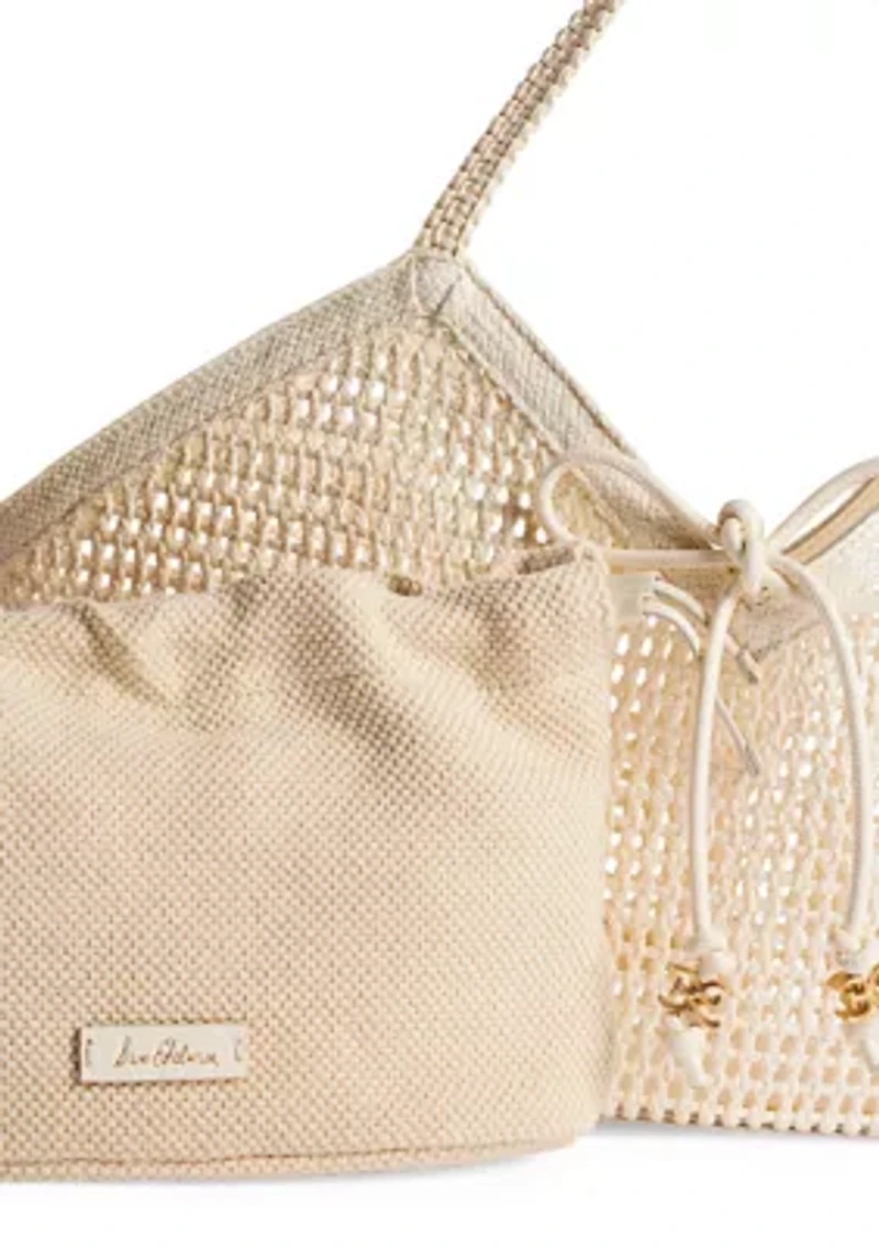 Marcie Raffia Open Weave Tote