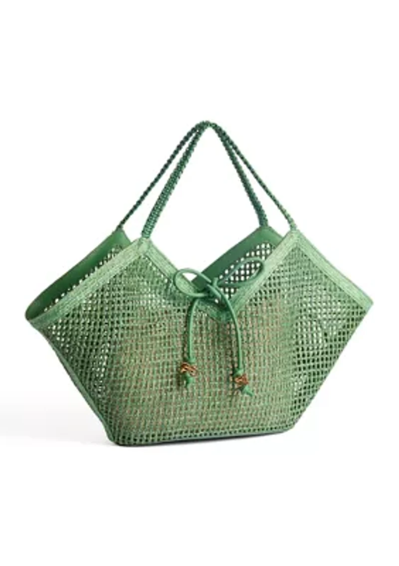 Marcie Raffia Open Weave Tote