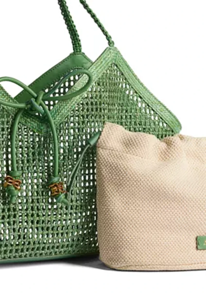 Marcie Raffia Open Weave Tote